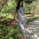A Floral Jumpsuit in a Beautiful Garden